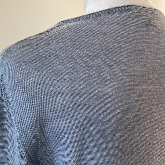 Ann Taylor large cardigan blue button down ruffles - Picture 9 of 11